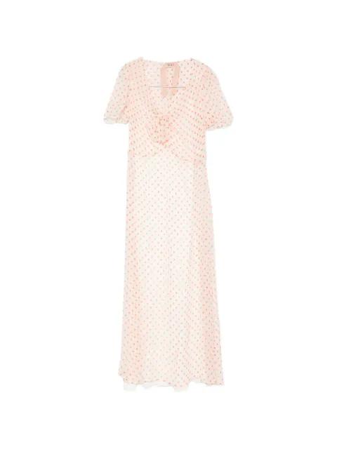 polka dot silk miidi dress by NO.21