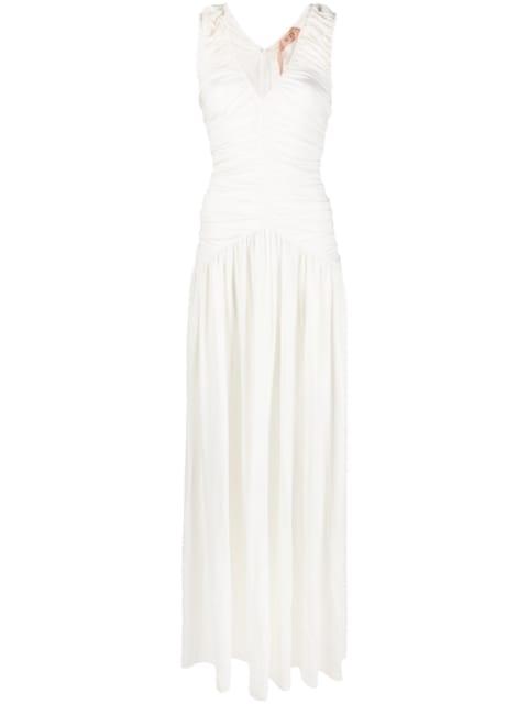 ruched-detailing long dress by NO.21