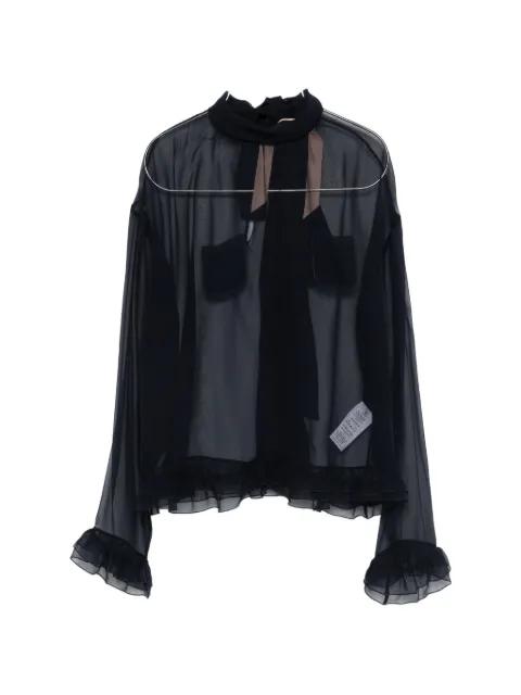 ruffled-hem pocket-detail blouse by NO.21