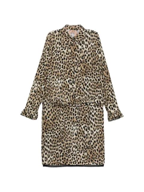ruffled leopard-print dress by NO.21