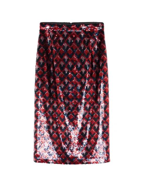 sequinned geometric woven skirt by NO.21