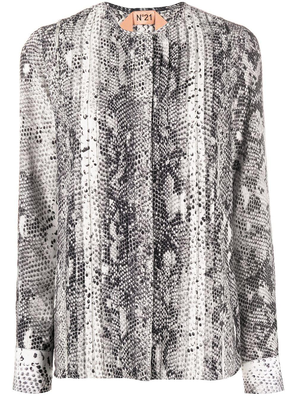 snake print blouse by NO.21