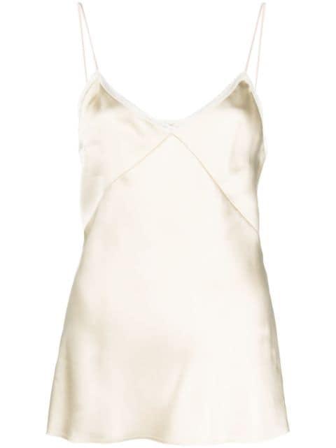 spaghetti-straps satin-finish top by NO.21