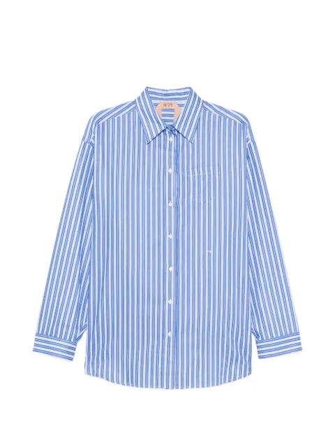 striped pocket shirt by NO.21