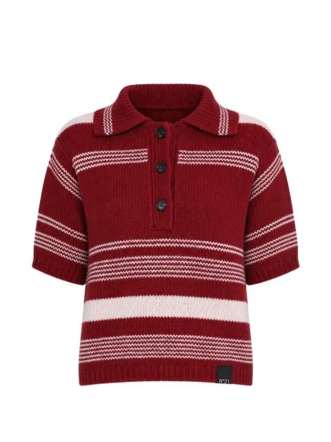 striped short-sleeve sweater by NO.21