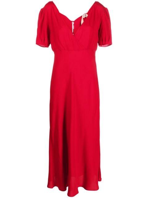 tie-fastening midi dress by NO.21