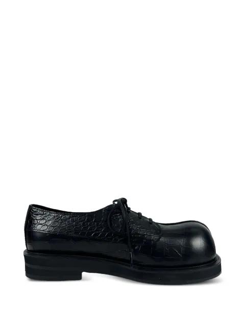crocodile texture lace-up loafers by NO IDEA