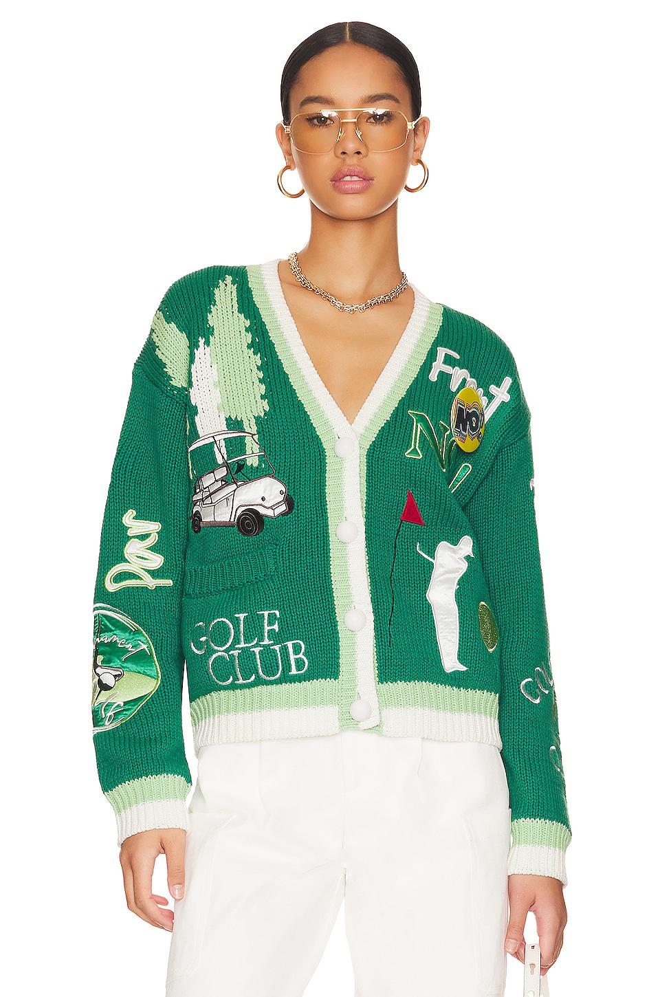 No! Jeans Gone Golfing Cardigan in Green by NO! JEANS