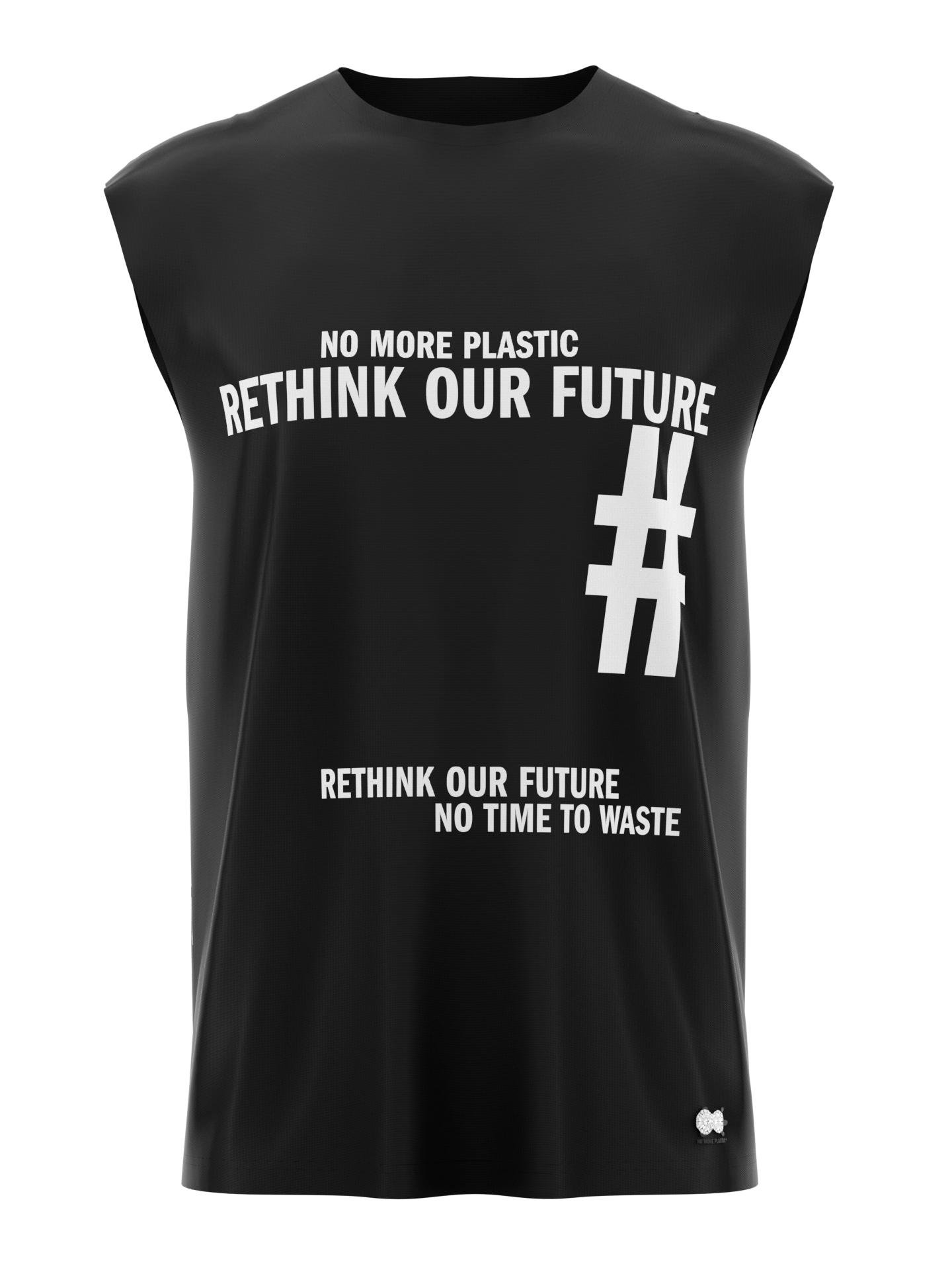 No More Plastic Rethink our future T-SHIRT by NO MORE PLASTIC