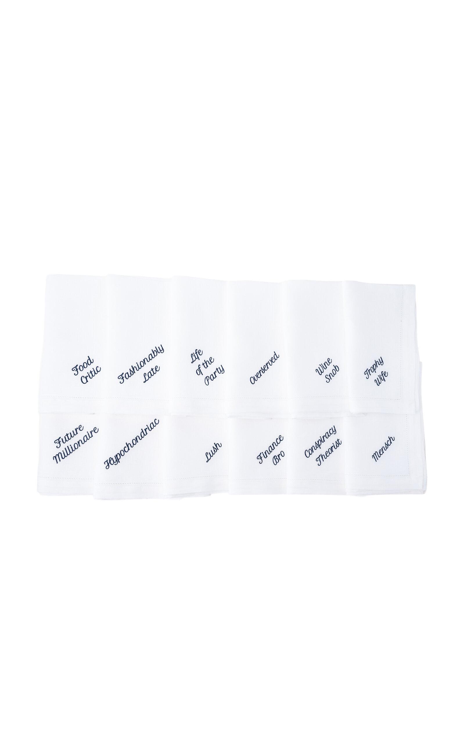 No Reservations - Superlatives Dinner Napkin Set - Navy - Moda Operandi by NO RESERVATIONS