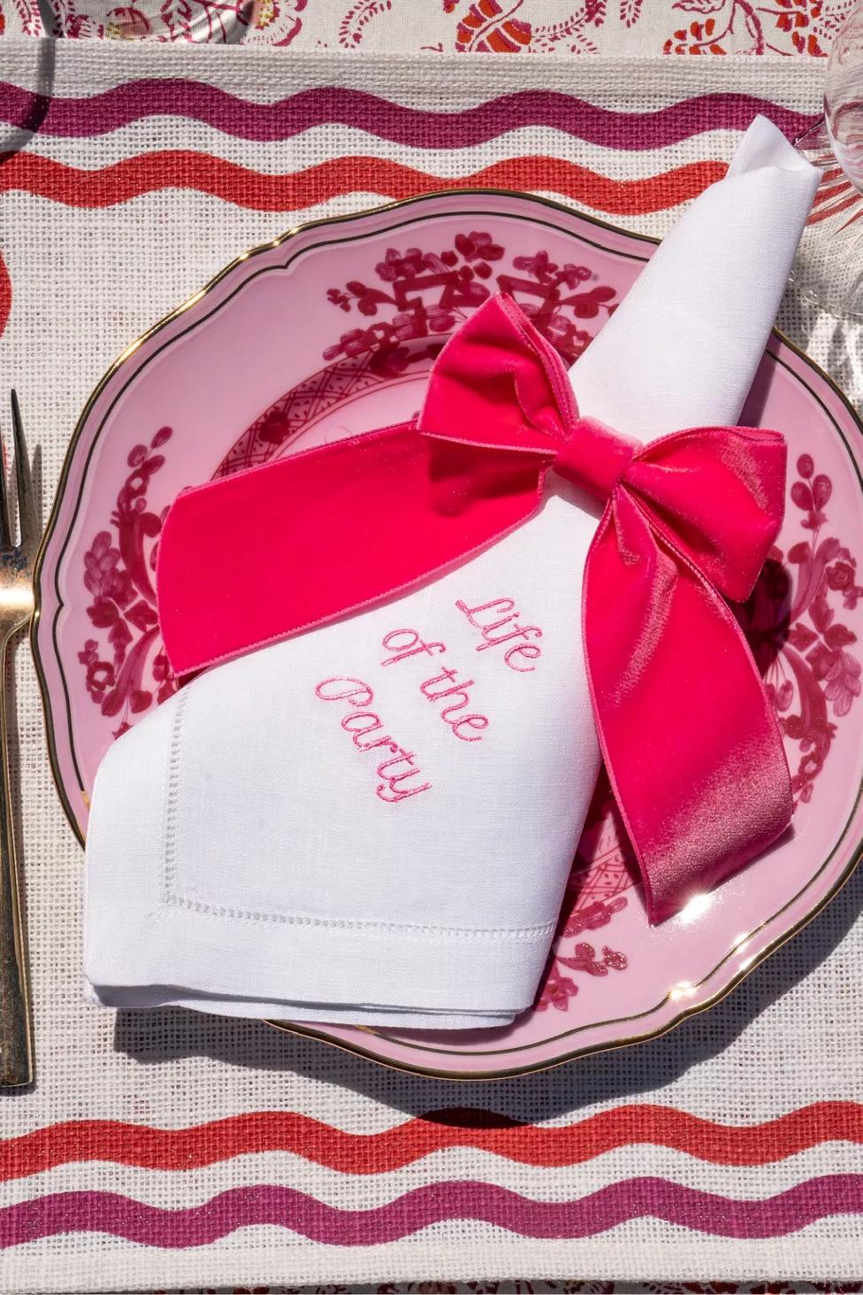 No Reservations Velvet Napkin Bow by NO RESERVATIONS