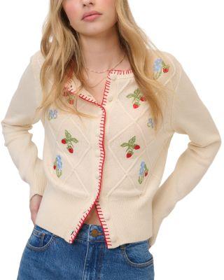 Strawberry Embroidered Cardigan by NOBODY'S CHILD