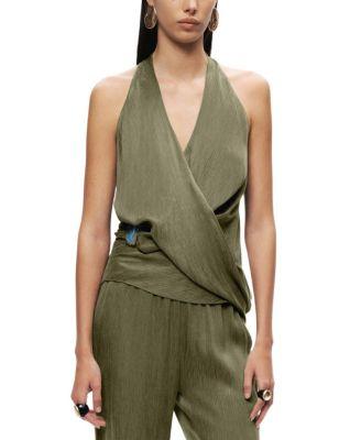 Asymmetric Halter Wrap Top by NOCTURNE
