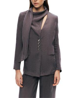 Asymmetrical Draped Tailored Jacket by NOCTURNE