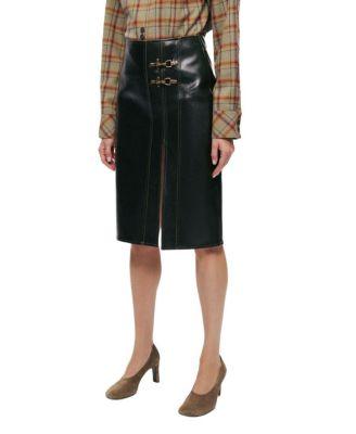 Buckle Detail Front-Slit Skirt by NOCTURNE