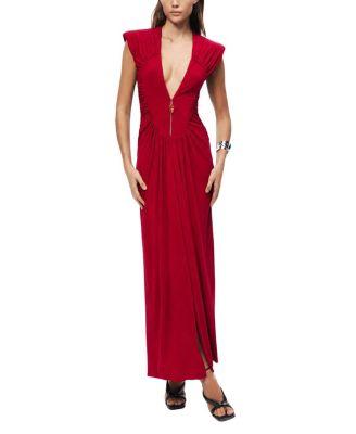Draped Zip-Detail Maxi Dress by NOCTURNE