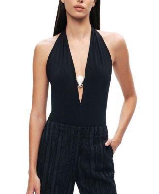 Halter Deep V Blouse by NOCTURNE