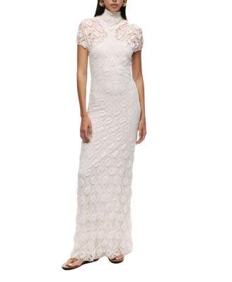 High-Neck Lace Maxi Dress by NOCTURNE