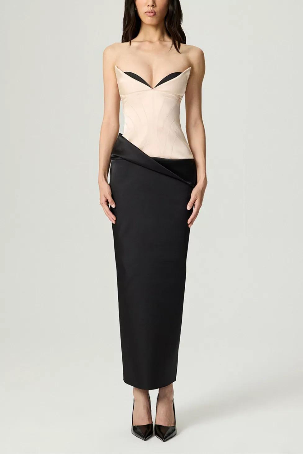 Nocturne Draped Sweetheart Corset Dress by NOCTURNE Nocturne Draped Sweetheart Corset Dress by NOCTURNE