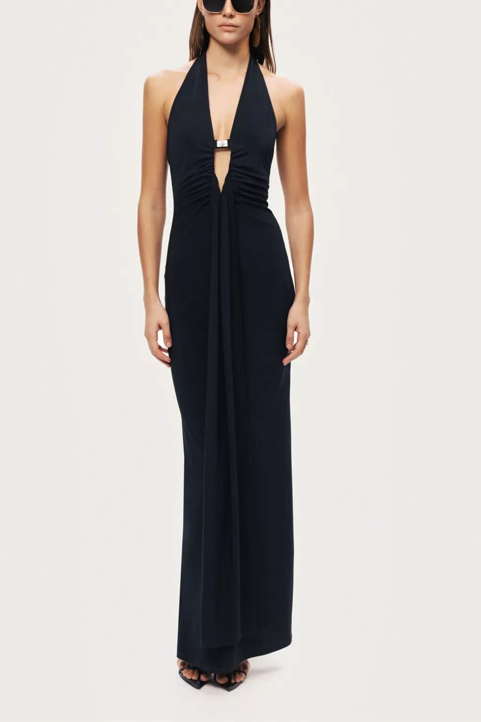 Nocturne Halter Neck Cut-Out Maxi Dress by NOCTURNE