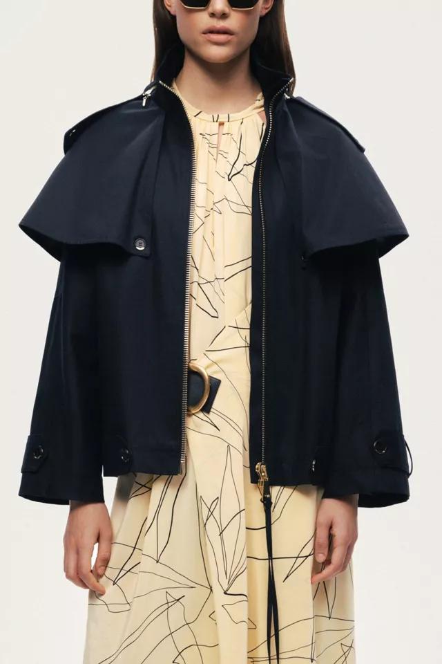 Nocturne Hooded Cropped Trench Jacket by NOCTURNE