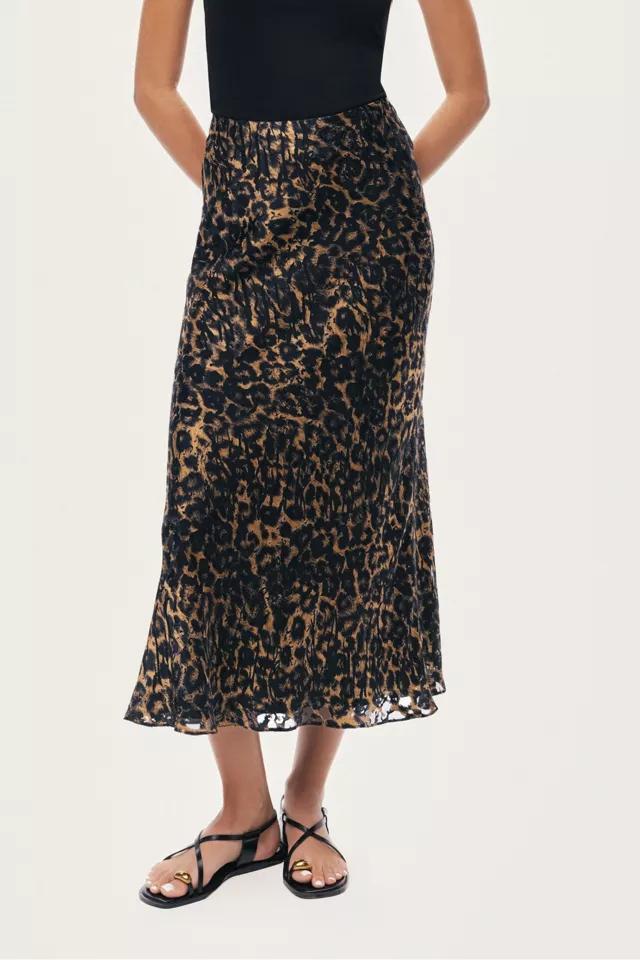 Nocturne Printed Leopard Midi Skirt by NOCTURNE