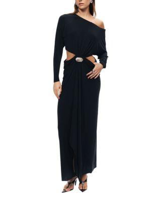 One-Shoulder Cut-Out Maxi Dress by NOCTURNE