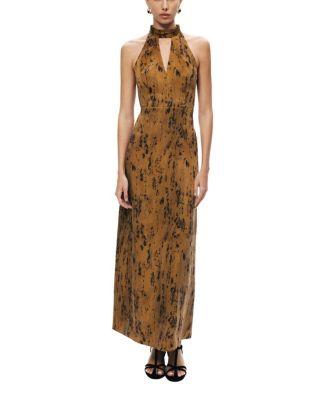 Printed Halter-Neck Maxi Dress by NOCTURNE