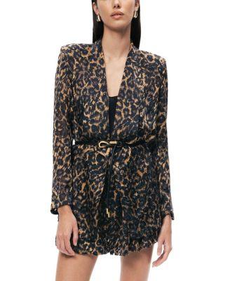 Printed Leopard Belted Jacket by NOCTURNE