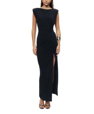 Ruched Side-Slit Maxi Dress by NOCTURNE