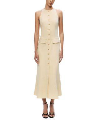 Sleeveless Button-Front Midi Dress by NOCTURNE