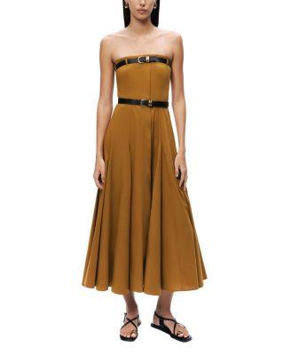 Strapless Double Belted Midi Dress by NOCTURNE