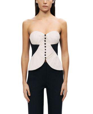 Structured Strapless Contrast Bustier Top by NOCTURNE