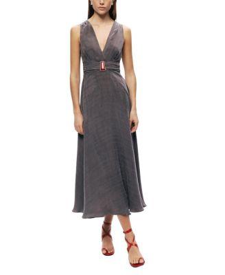 V-Neck Sleeveless Midi Dress by NOCTURNE