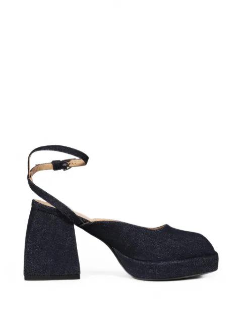 Bulla denim platform pumps by NODALETO