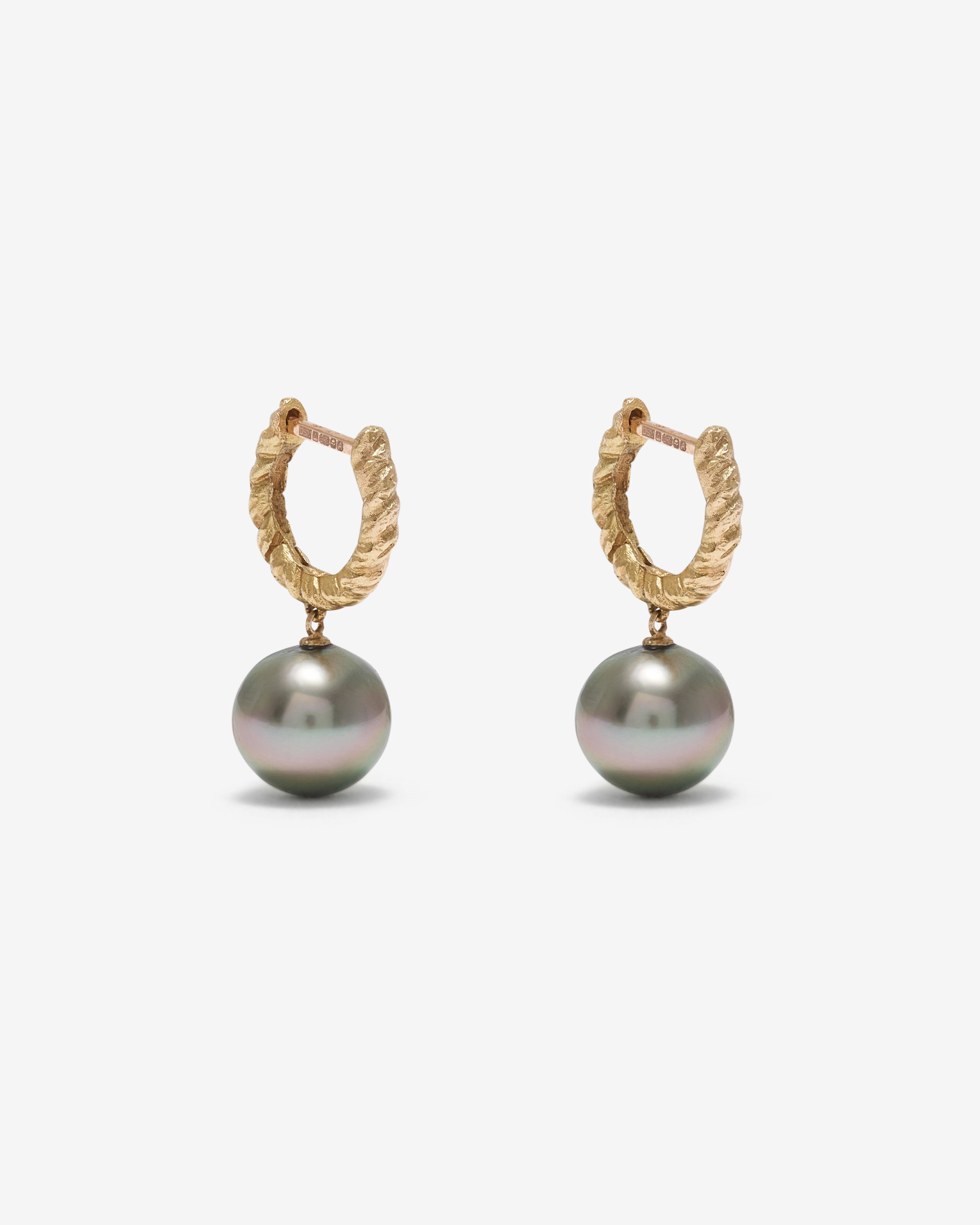Noguchi Bijoux - 2 Tahitian Dia Earrings - (Yellow Gold) by NOGUCHI BIJOUX