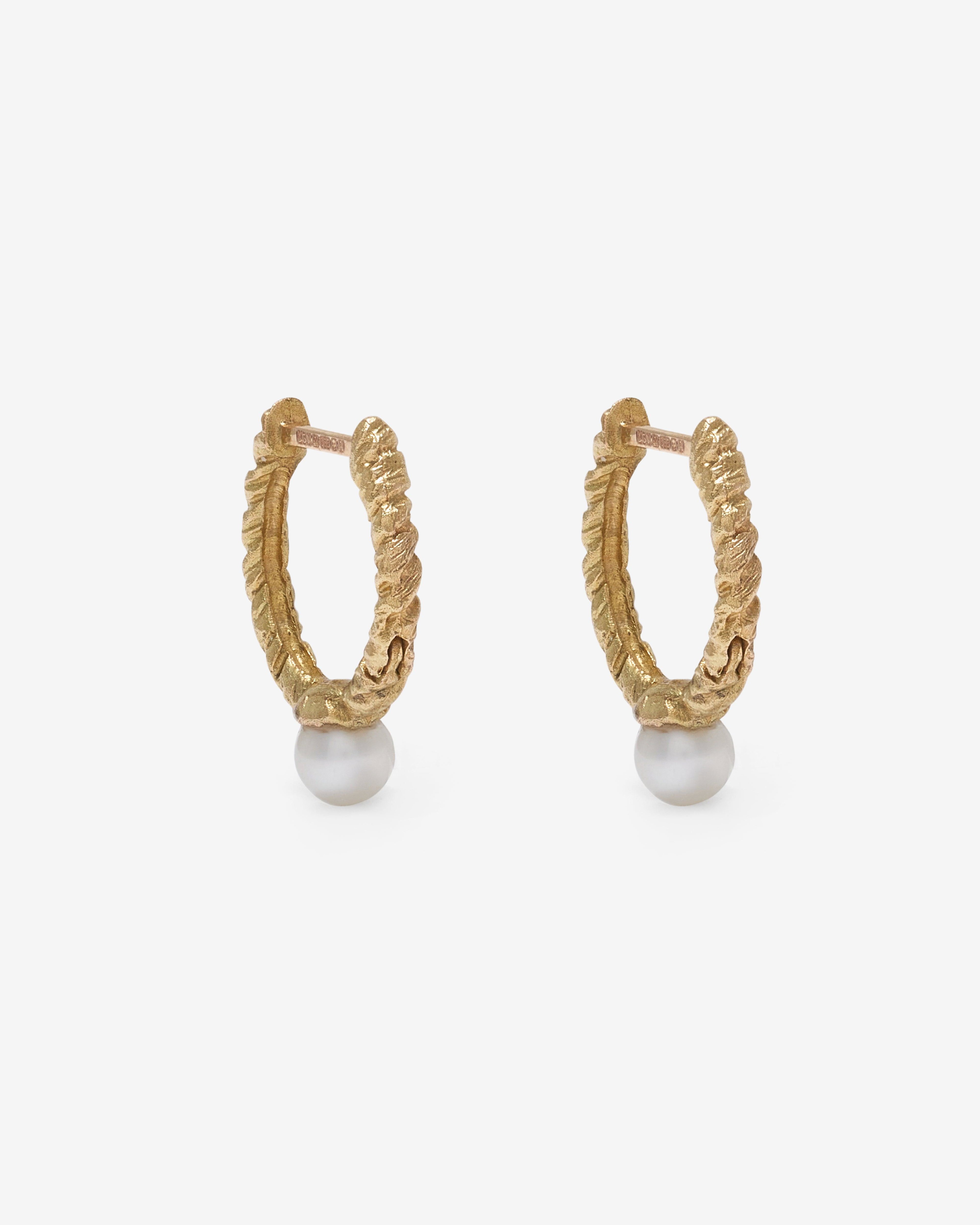 Noguchi Bijoux  - Akoya Pearl Earrings -  (Yellow Gold) by NOGUCHI BIJOUX