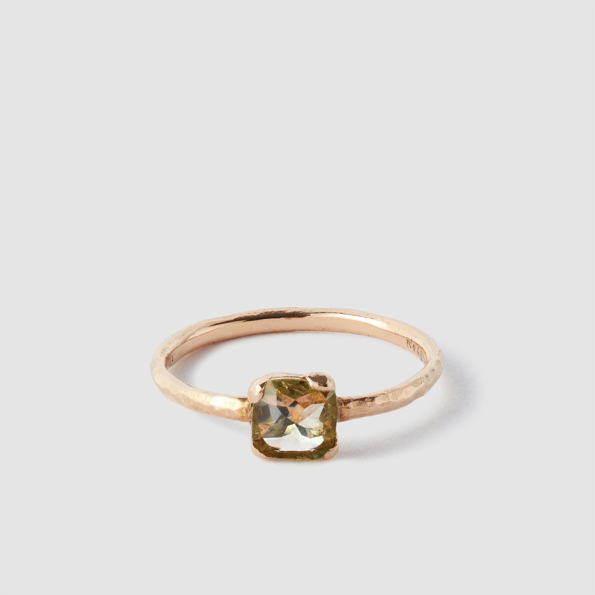 Noguchi Bijoux - Cushion Diamond Ring - (Yellow Gold) by NOGUCHI BIJOUX