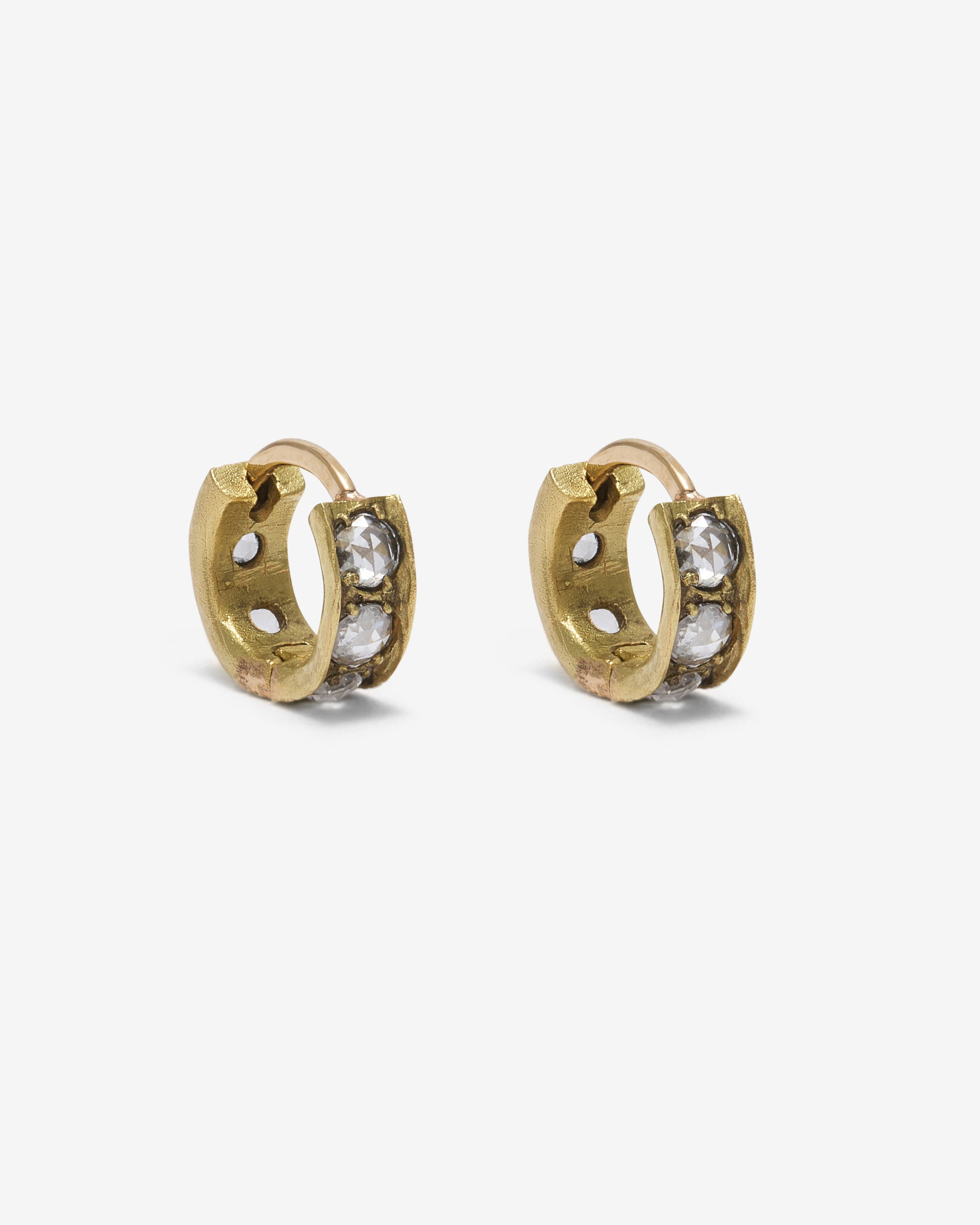 Noguchi Bijoux - Diamond Huggies - (Yellow Gold) by NOGUCHI BIJOUX