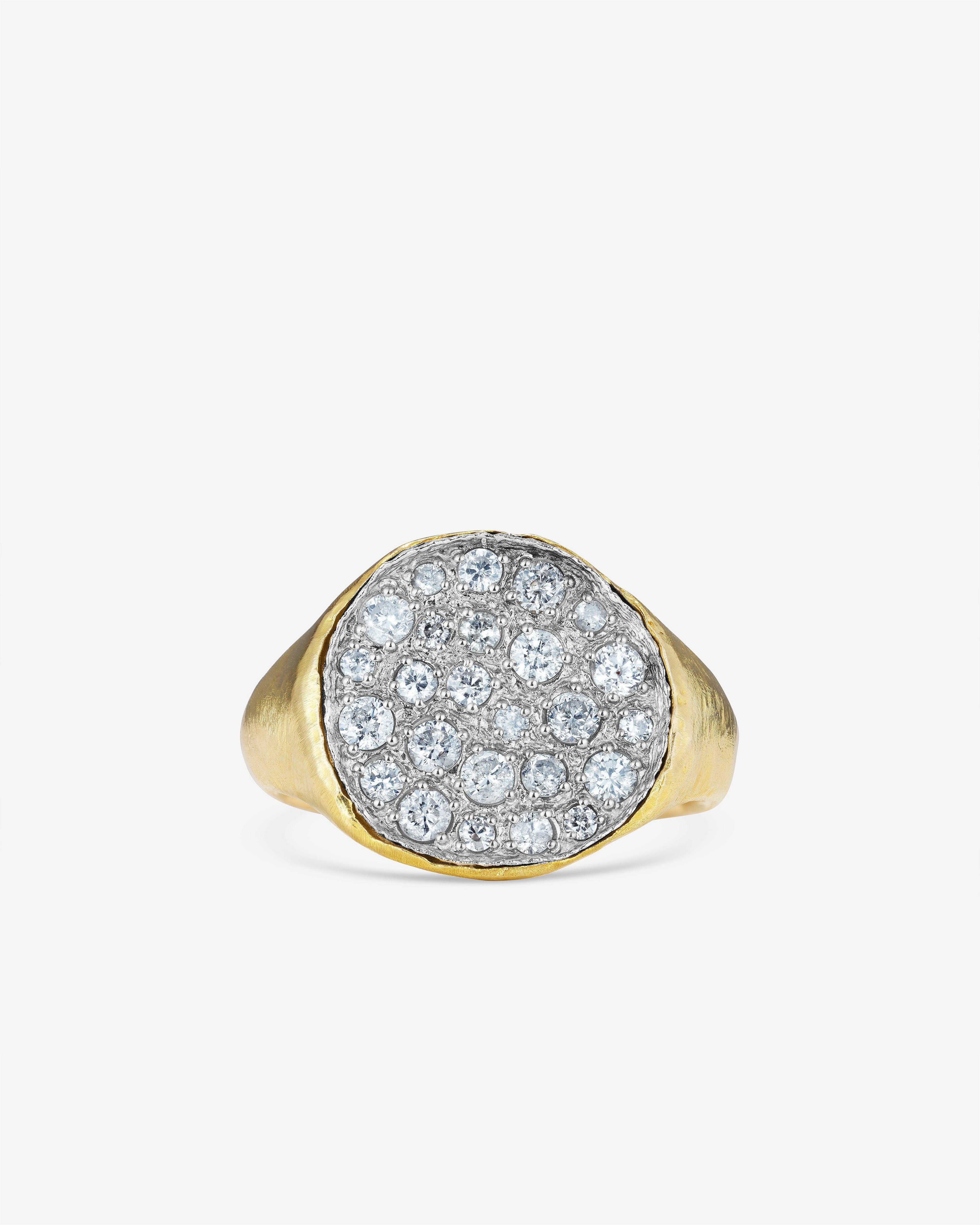 Noguchi Bijoux - Signet Style Diamond Ring - (Yellow Gold) by NOGUCHI BIJOUX