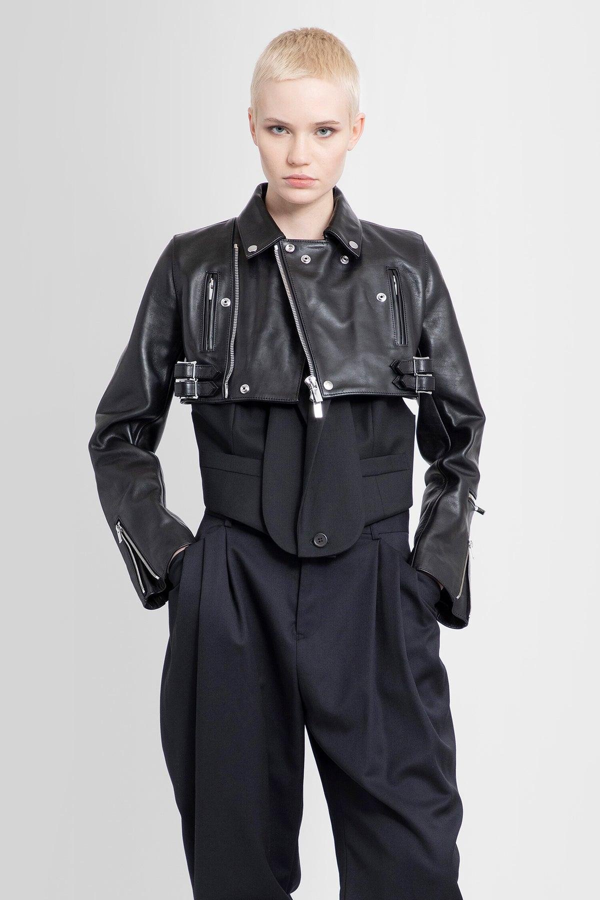 Noir Kei Ninomiya Woman Black Leather Jacket by NOIR KEI NINOMIYA