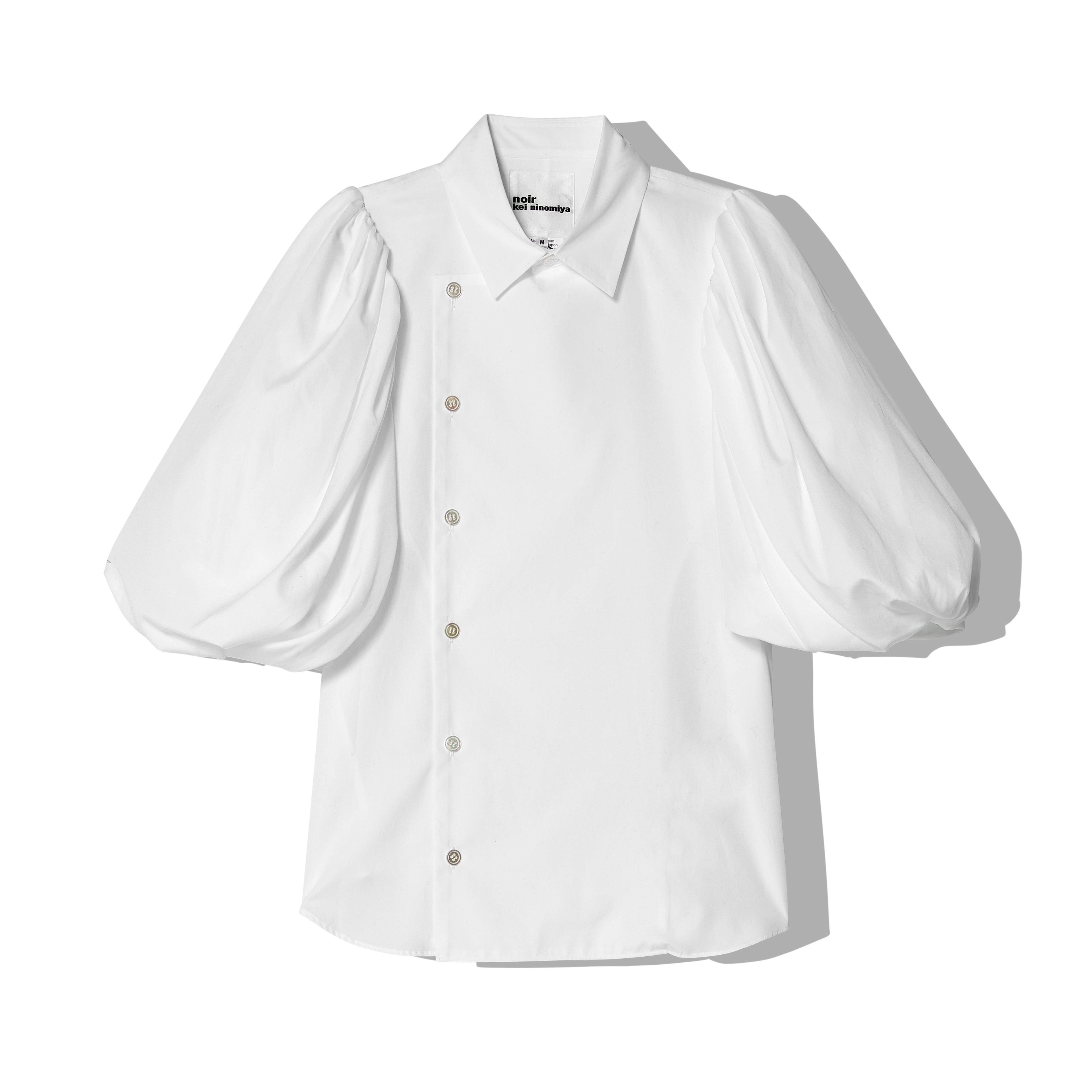 Noir Kei Ninomiya - Women's Cotton Ruffled Sleeve Shirt - (White) by NOIR KEI NINOMIYA