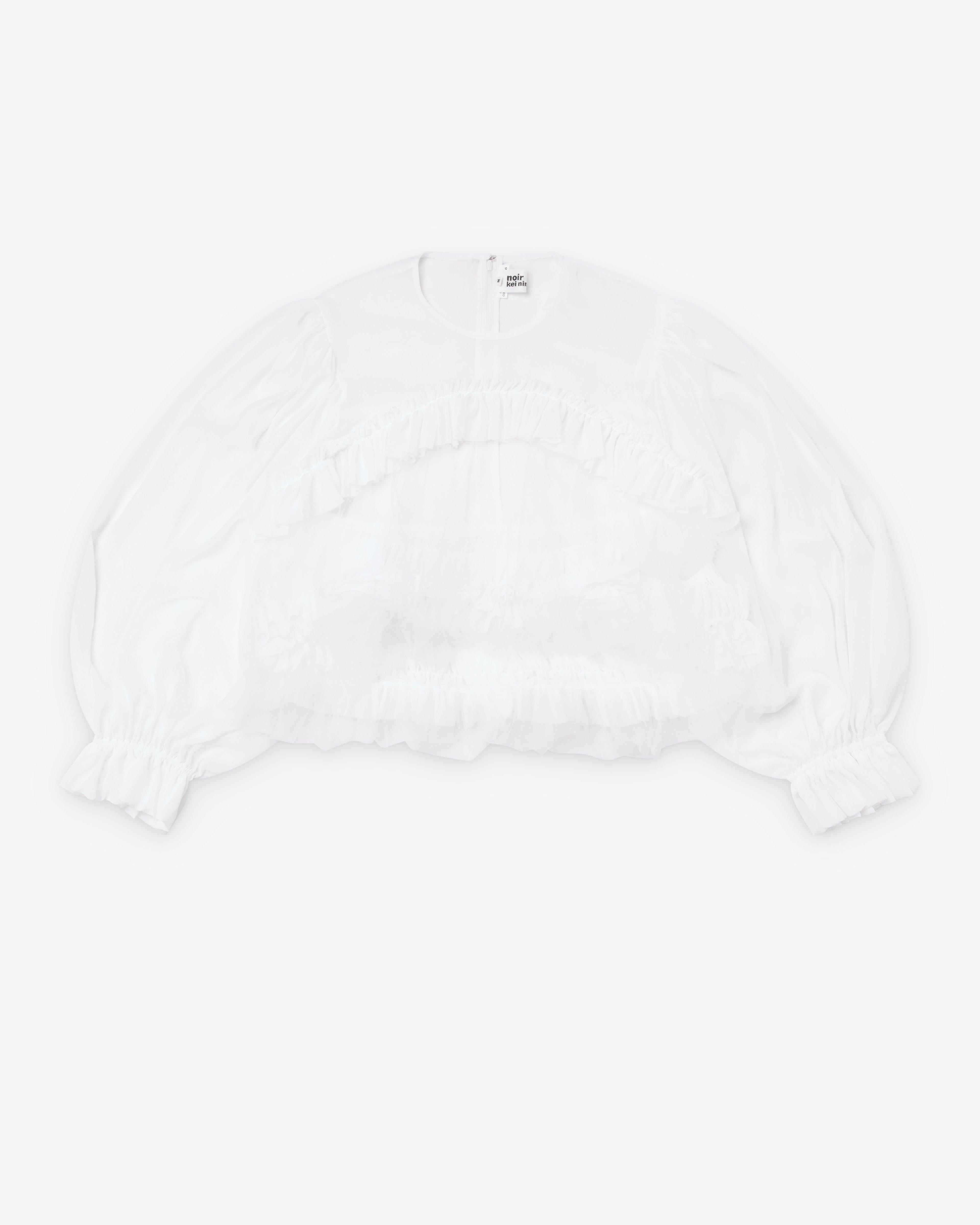 Noir Kei Ninomiya - Women's Draped Sleeve Blouse - (White) by NOIR KEI NINOMIYA