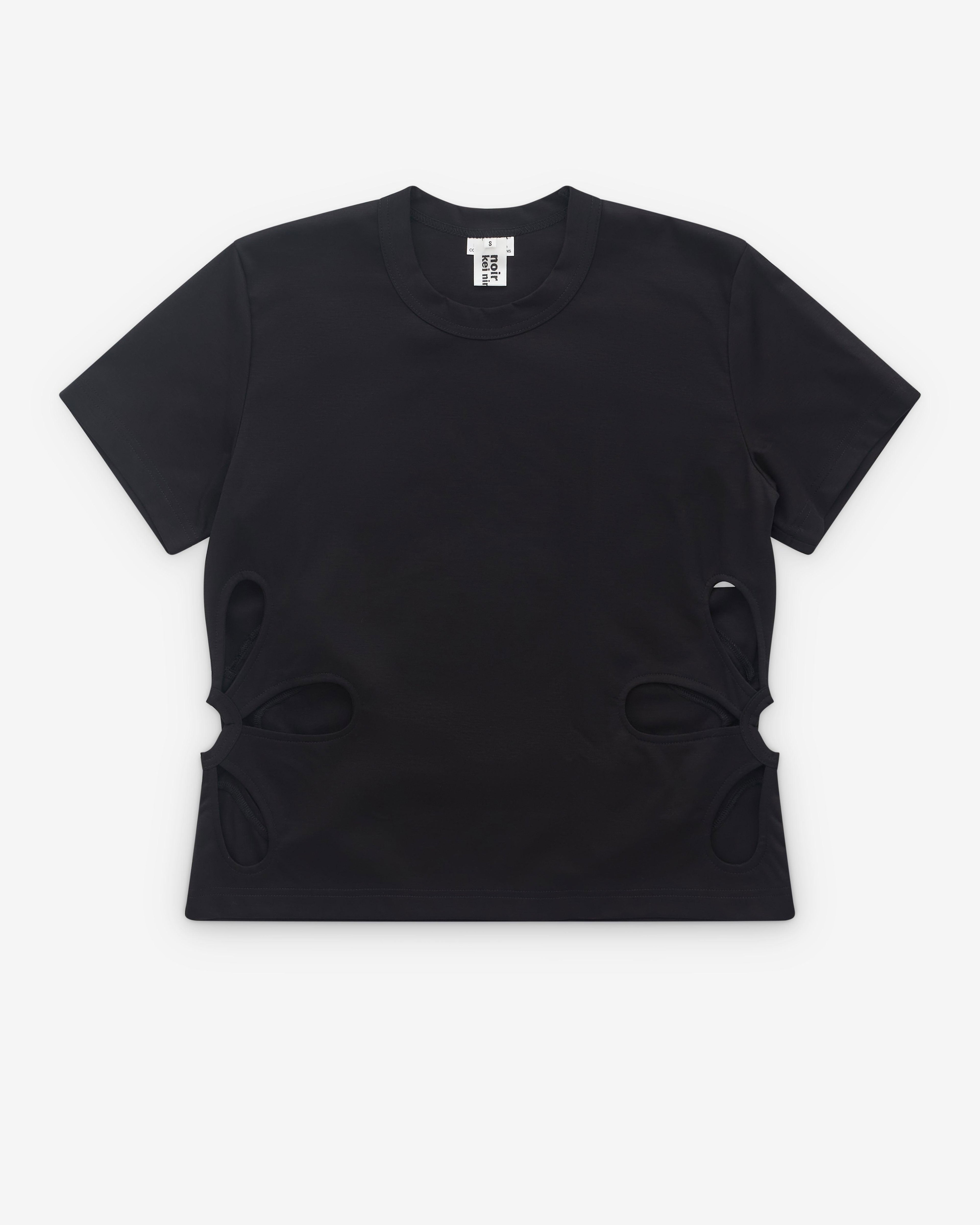 Noir Kei Ninomiya - Women’s Flower Cut Out T-Shirt - (Black) by NOIR KEI NINOMIYA
