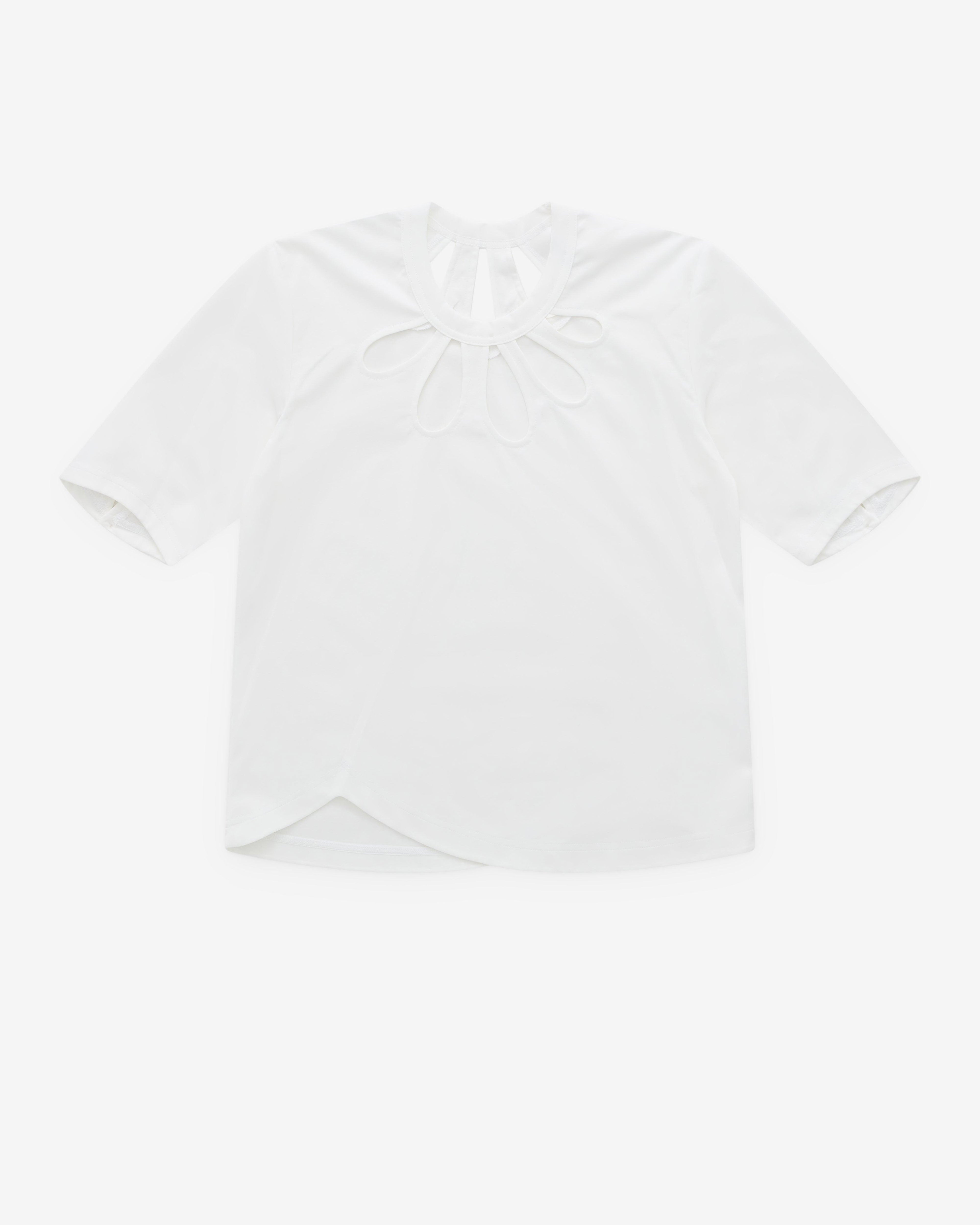 Noir Kei Ninomiya - Women’s Flower Cut Out T-Shirt - (White) by NOIR KEI NINOMIYA