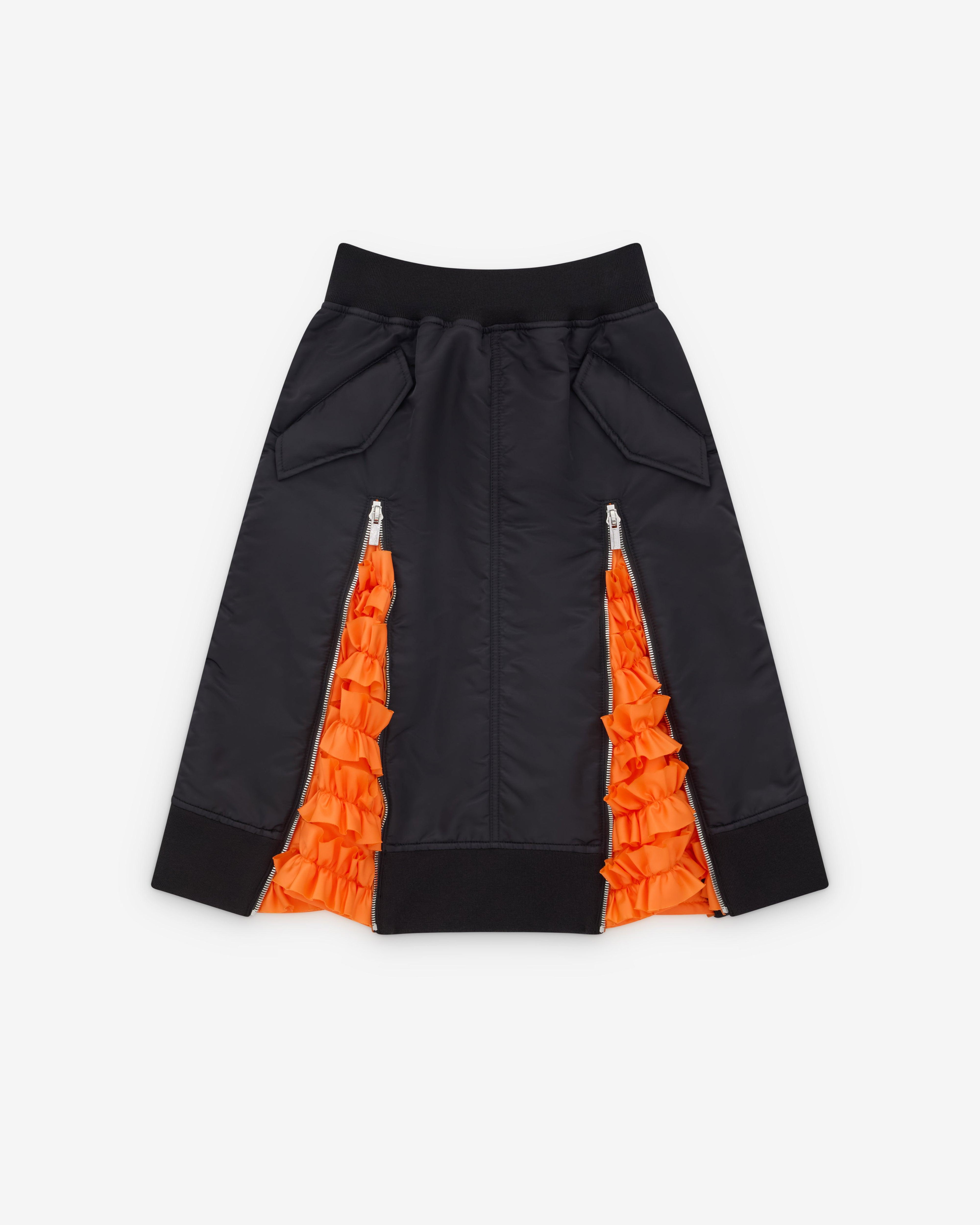 Noir Kei Ninomiya - Women’s Frill Panel Skirt - (Black/Orange) by NOIR KEI NINOMIYA