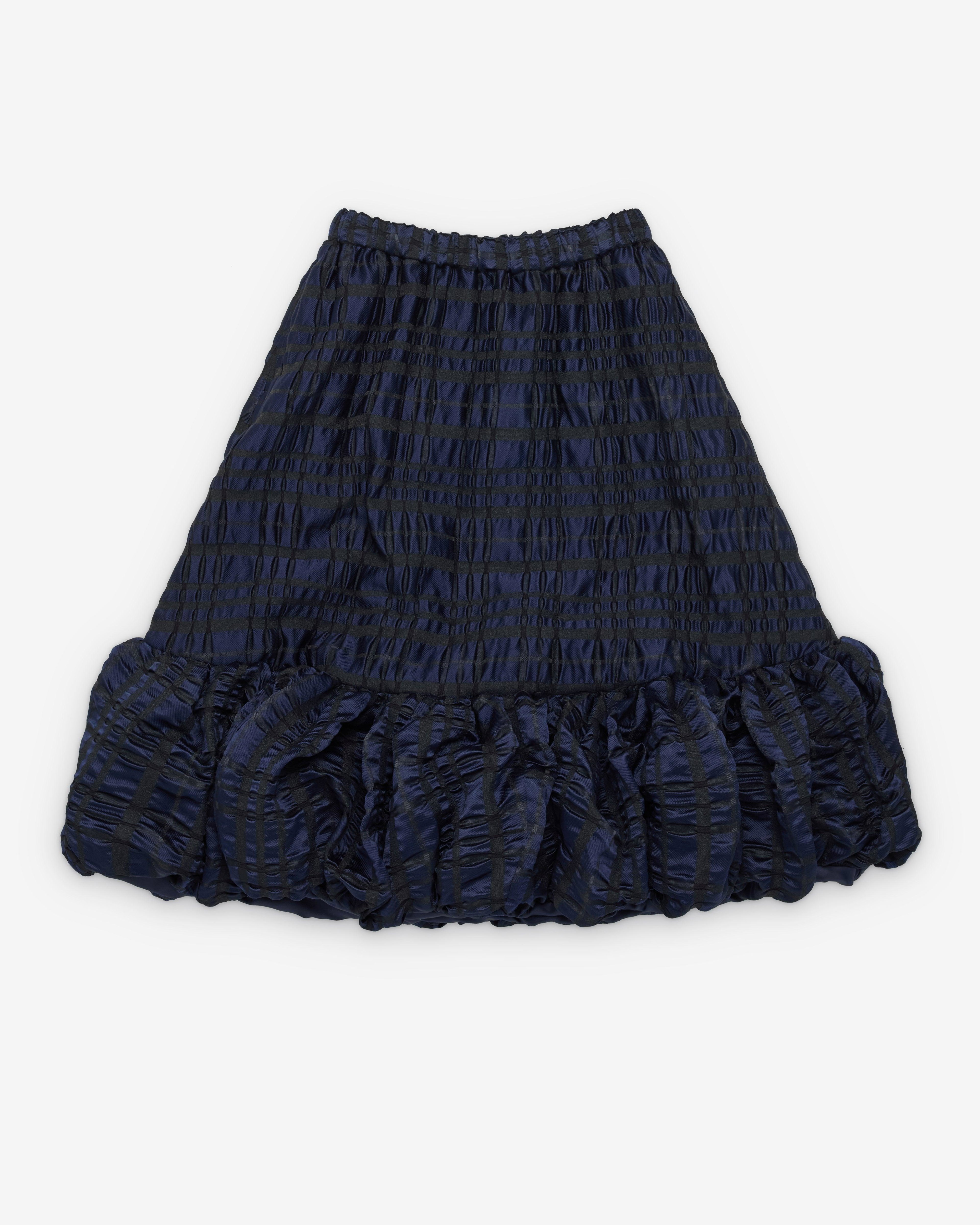 Noir Kei Ninomiya - Women's Gathered Weave Skirt - (Navy) by NOIR KEI NINOMIYA