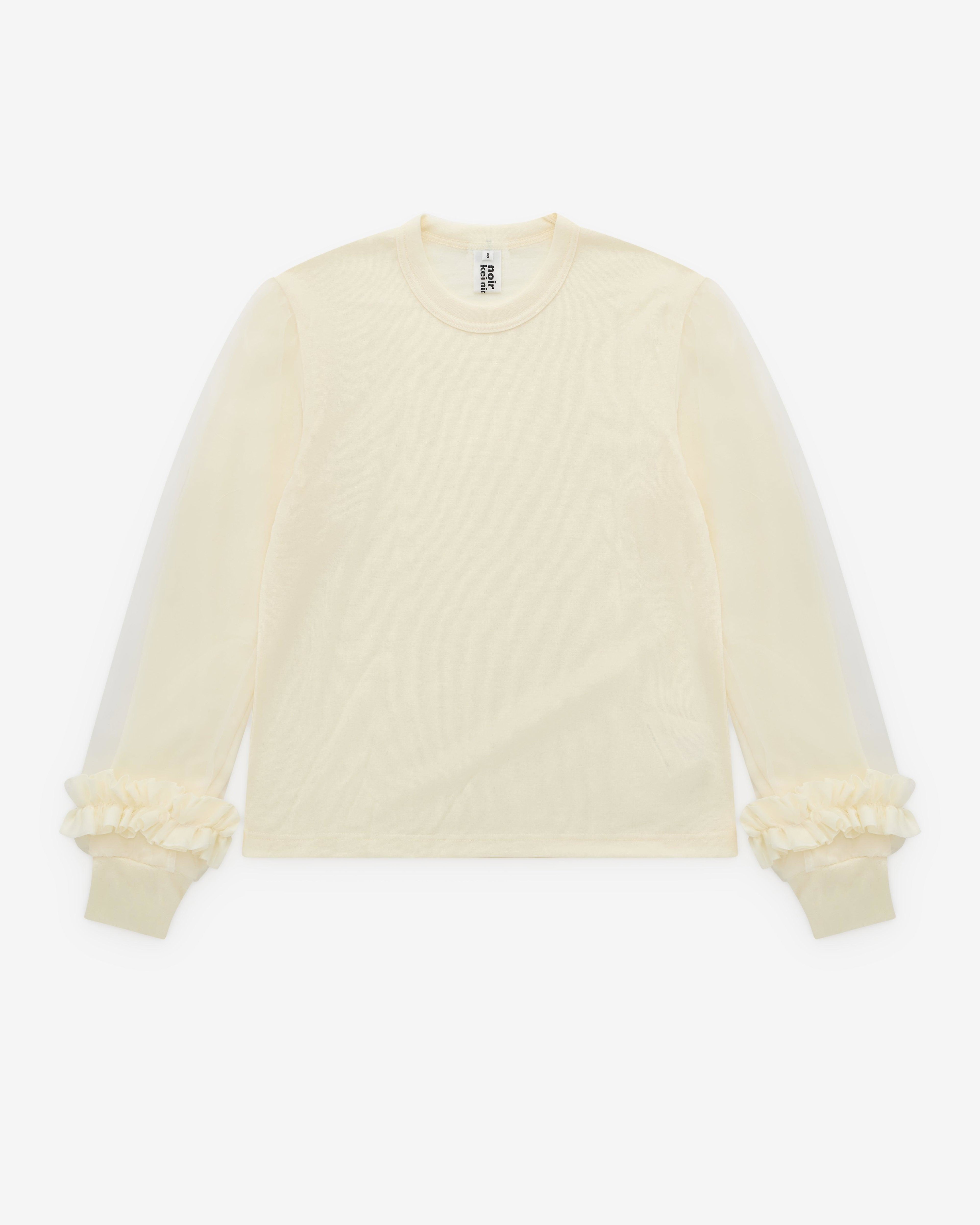 Noir Kei Ninomiya - Women’s Ladies Tulle Sleeve Sweater - (Off White) by NOIR KEI NINOMIYA