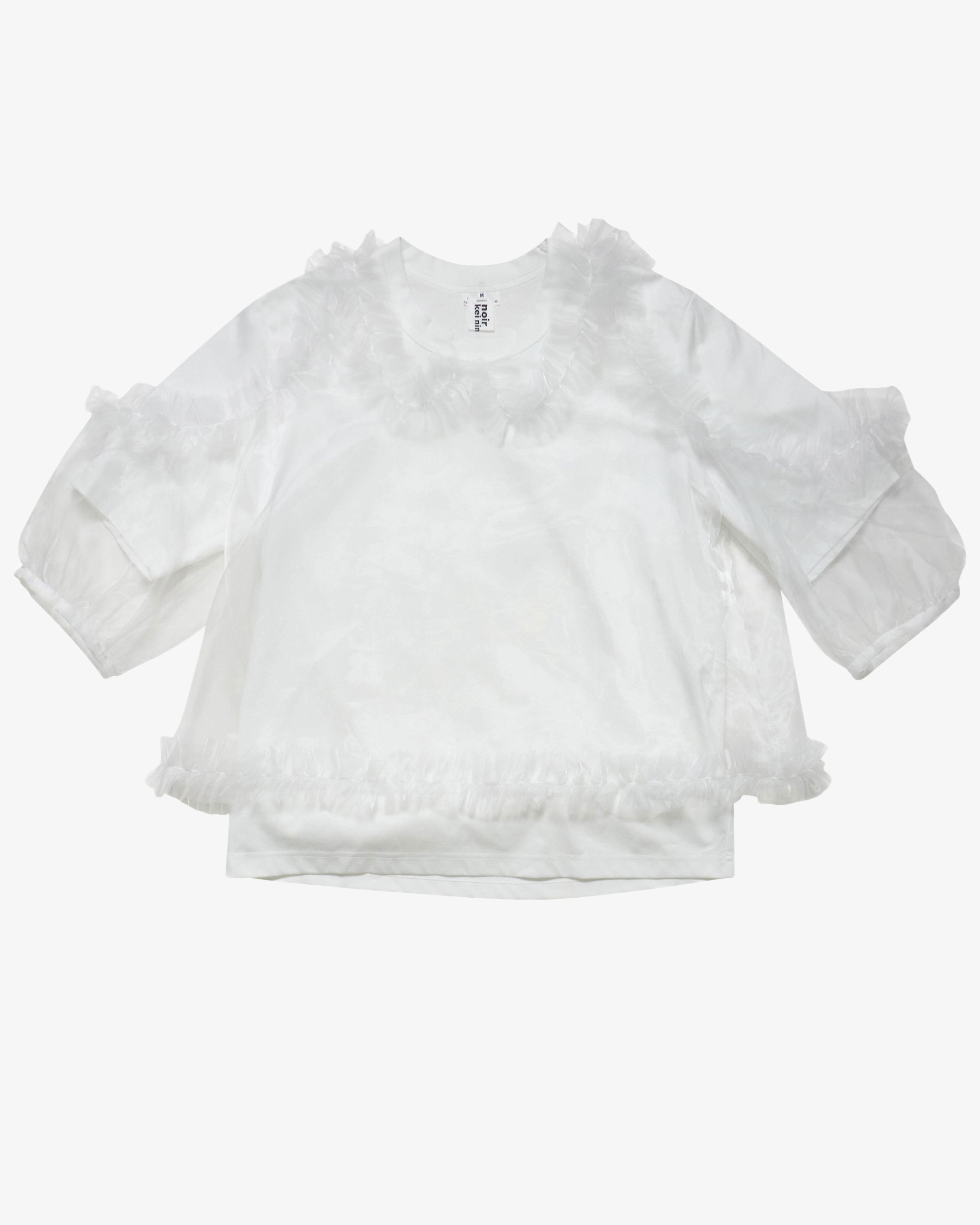 Noir Kei Ninomiya - Women's Organdy Over Tee - (White) by NOIR KEI NINOMIYA