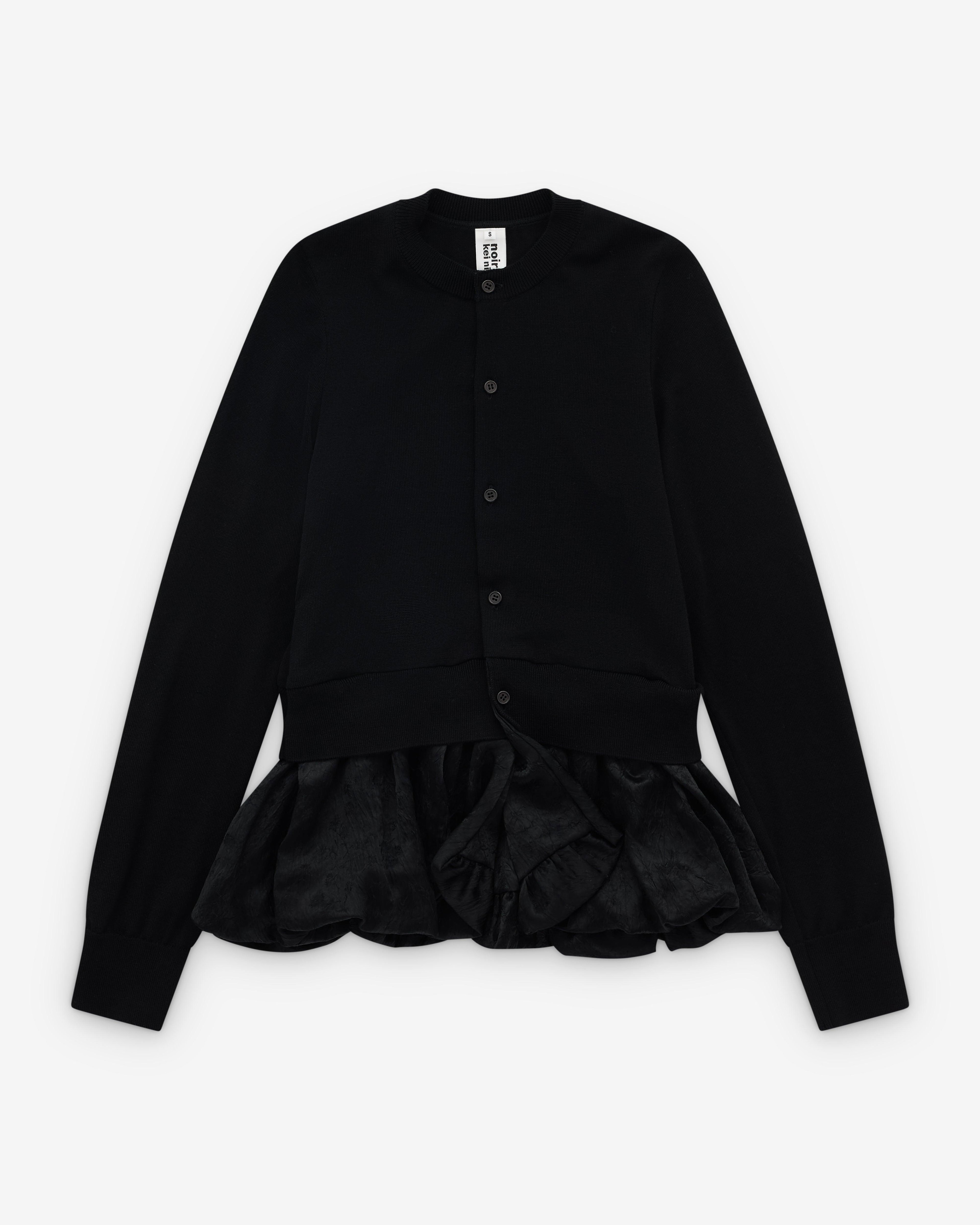 Noir Kei Ninomiya - Women’s Peplum Hem Cardigan - (Black) by NOIR KEI NINOMIYA
